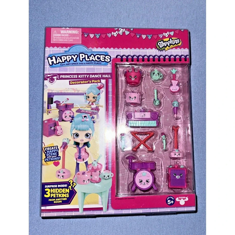 Shopkins Figures Lot Set HAPPY Places Princess KITTY Dance Hall Decorators Pack‎